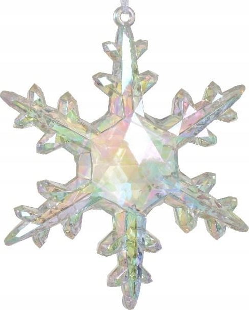 Kaemingk Zawieszka na choinkę śnieżynka 15cm Świąteczna opalizująca dekoracyjna