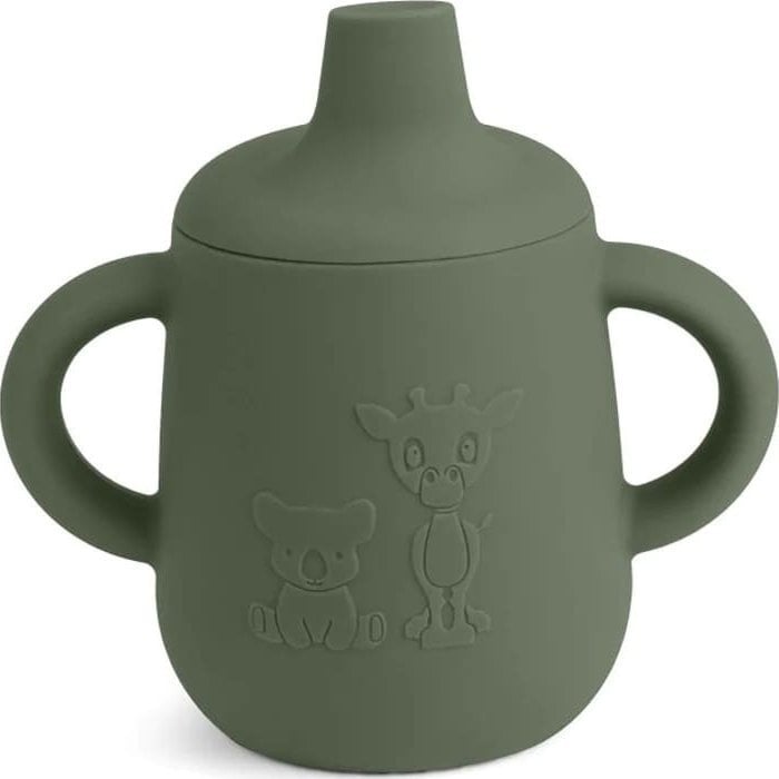 Nuuroo nuuroo - kubeczek silikonowy niekapek z ustnikiem Aiko Dusty Green