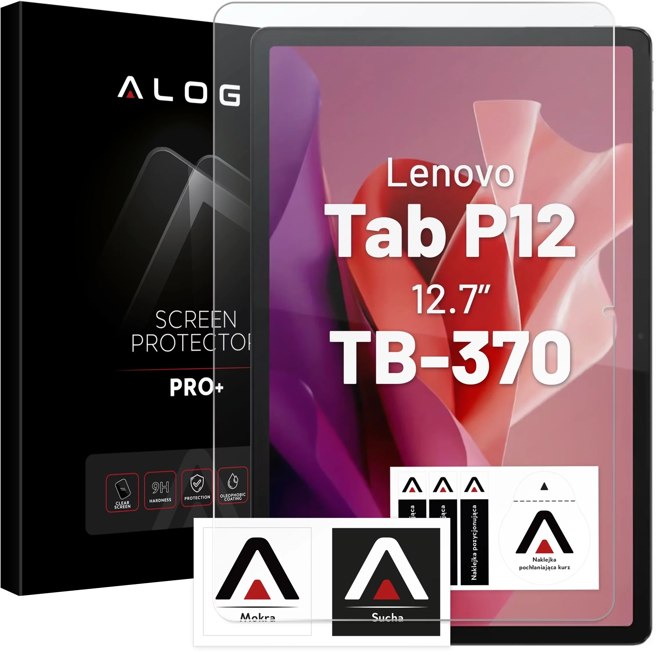 Szkło hartowane do Lenovo Tab P12 12.7 TB-370 szkło ochronne na tablet Alogy Screen Protector Tempered Glass 9H