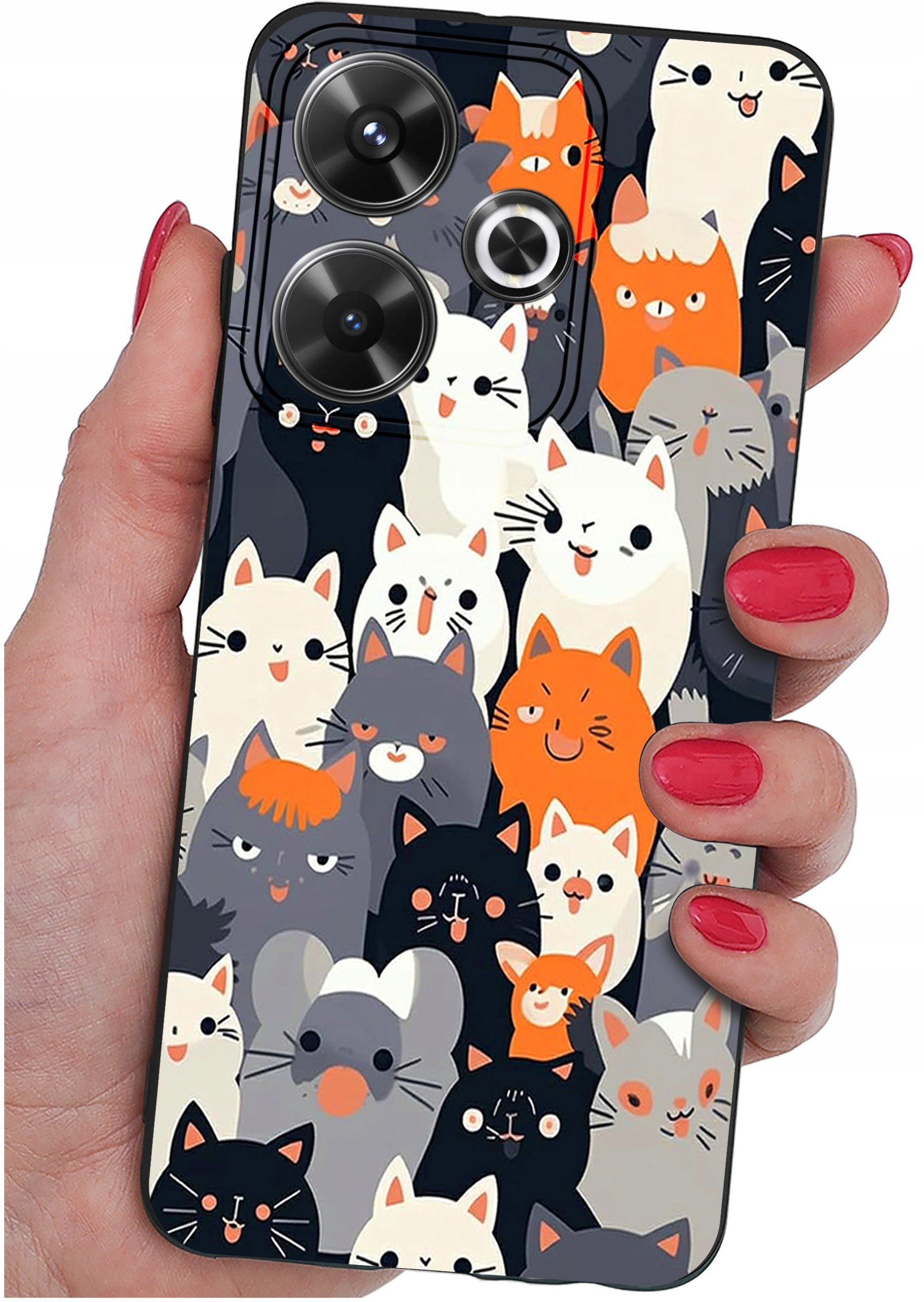 Etui do Xiaomi Redmi 13 4G WZORY |SILIKONOWE MATT CASE + SZKŁO 9H