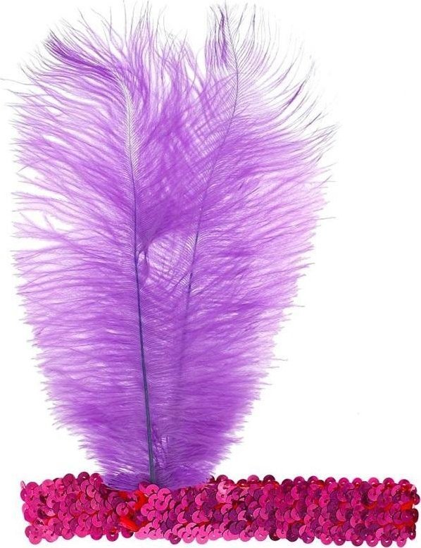 Opaska z piórem Retro magenta