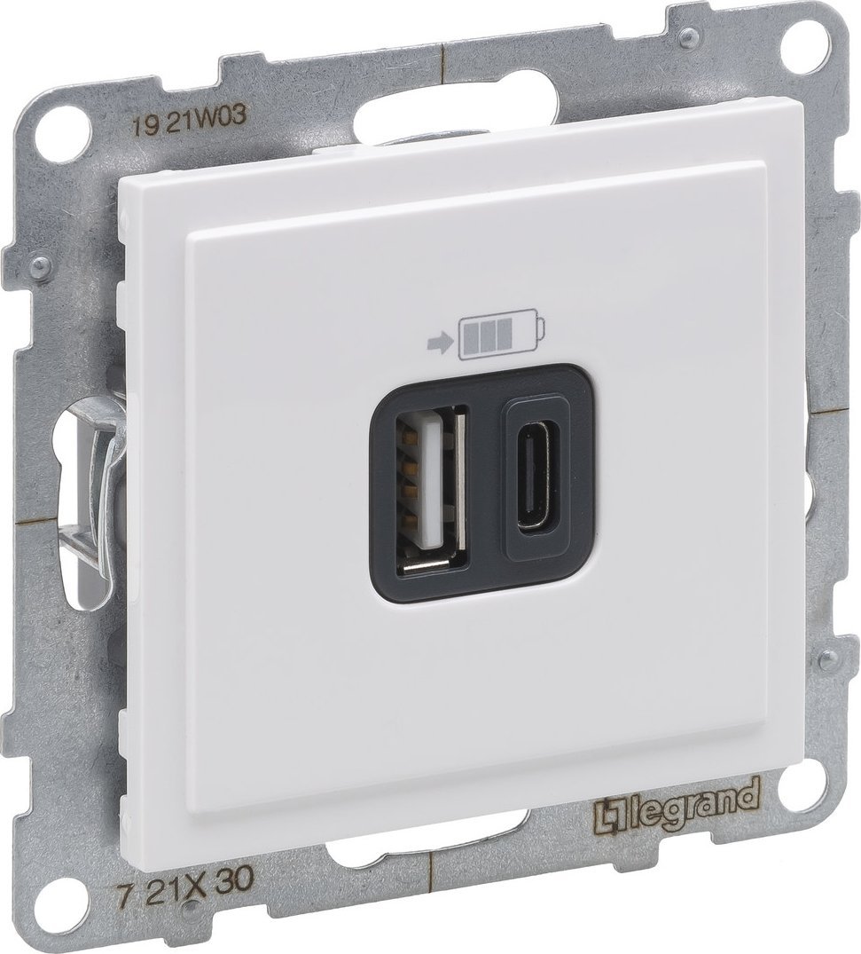 Legrand Gniazdo USB typ A + C - 5 V - 3 A, BIAŁY SUNO