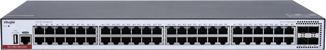 Ruijie Networks RG-CS83-48GT4XS łącza sieciowe Zarządzany L3 Gigabit Ethernet (10/100/1000) Szary