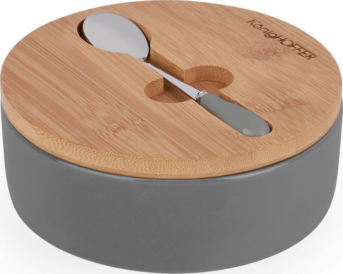 Konighoffer Cukiernica z pokrywką i łyżeczką szara 424257