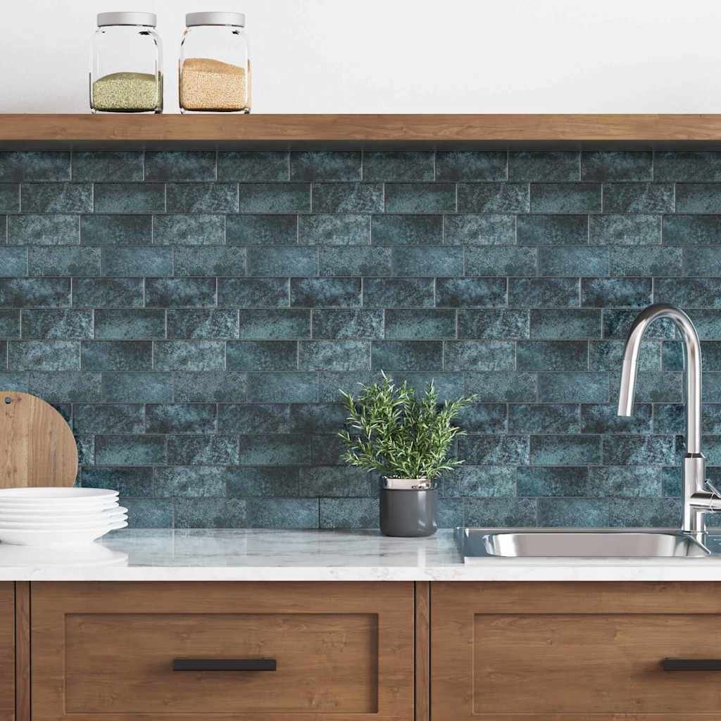 vidaXL Dekoracyjne naklejki 10 pcs Niebieskozielony