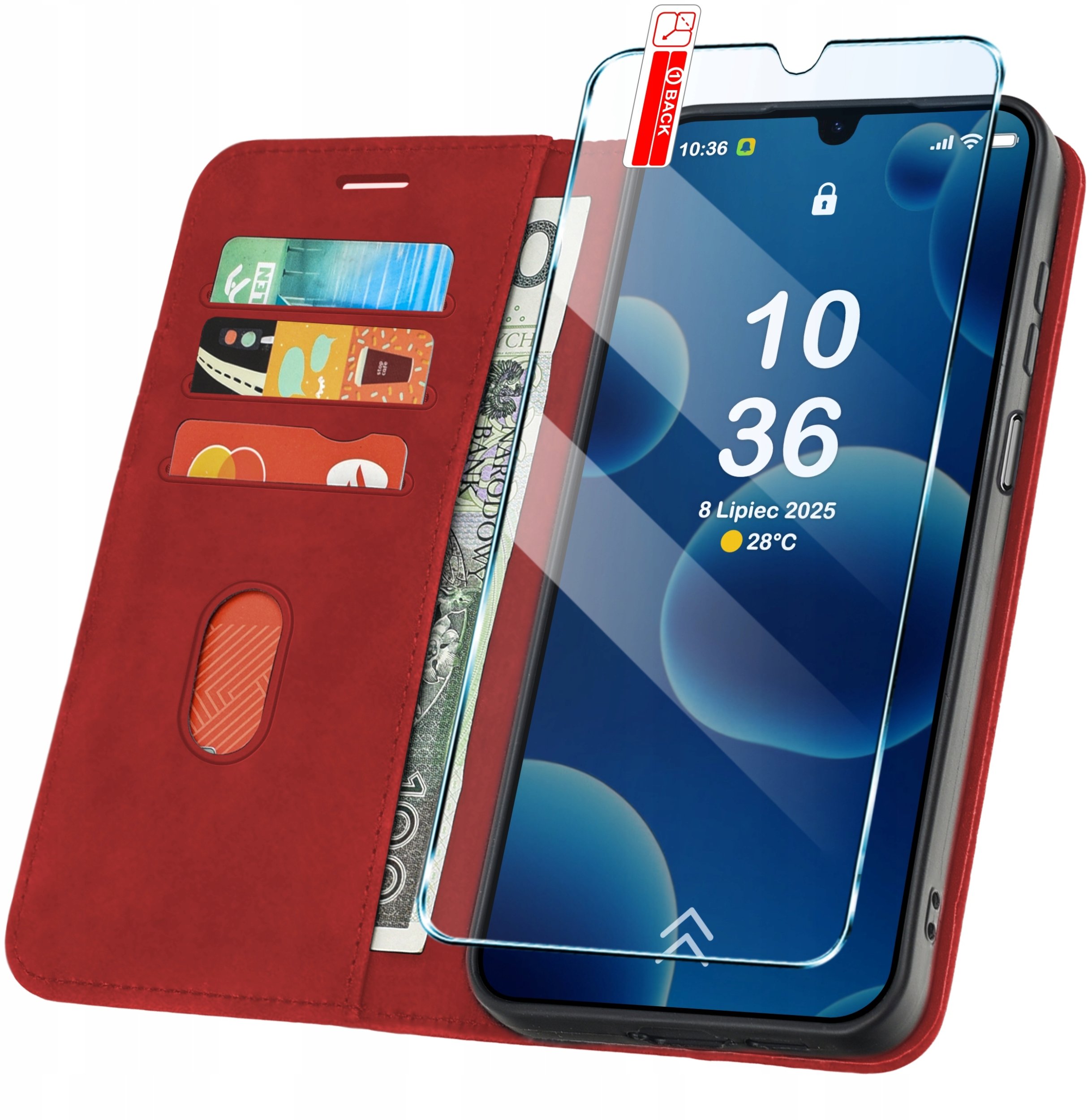 krainaGSM ETUI z klapką do Xiaomi Redmi 15C zamykane magnetyczne skórzane + Szkło 9H