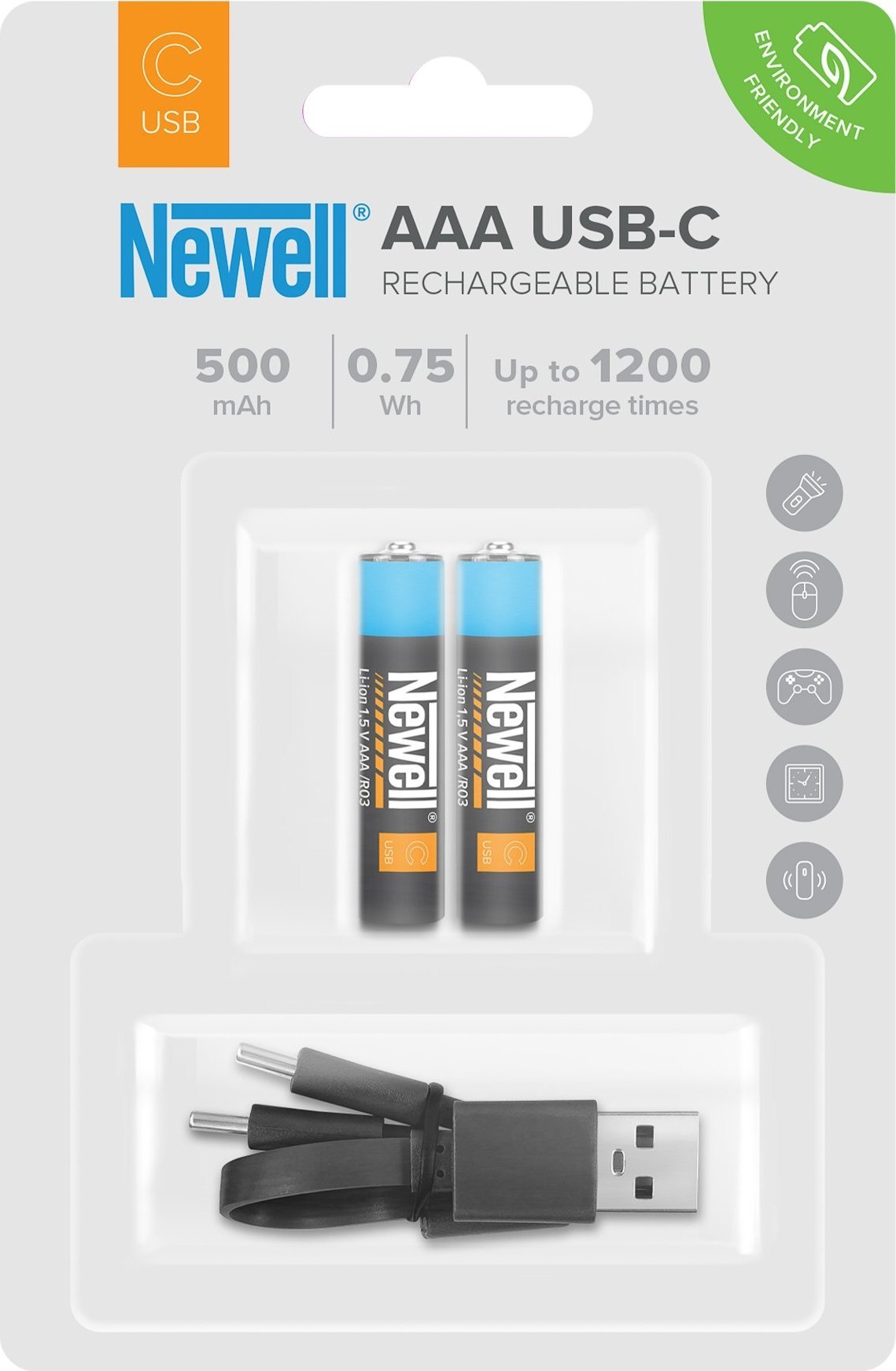 Newell NEWELL akumulator AAA USB-C 500 mAh 2 szt. blister