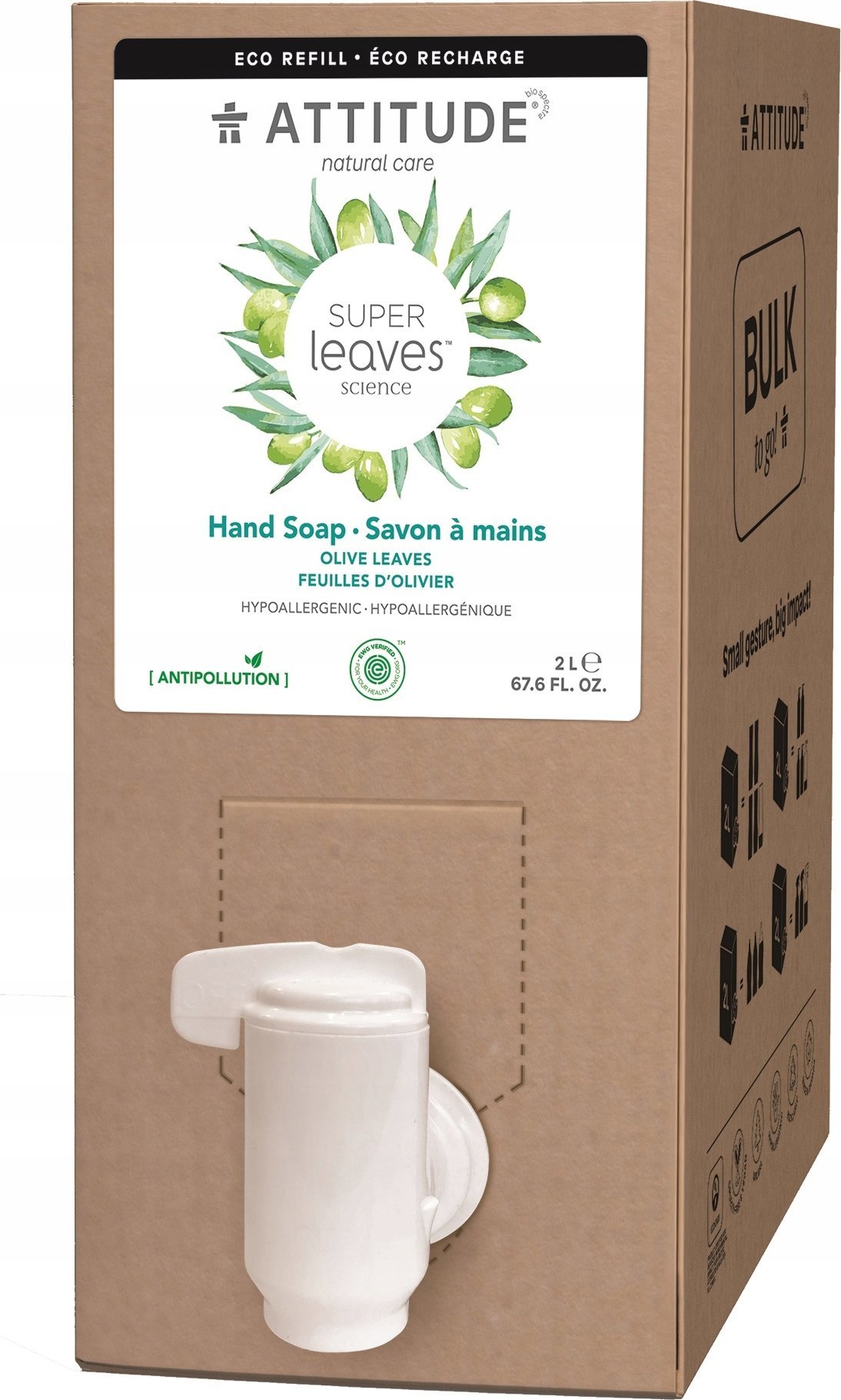 Attitude Attitude, Super Leaves, Mydło do rąk, Liście oliwki, 2L