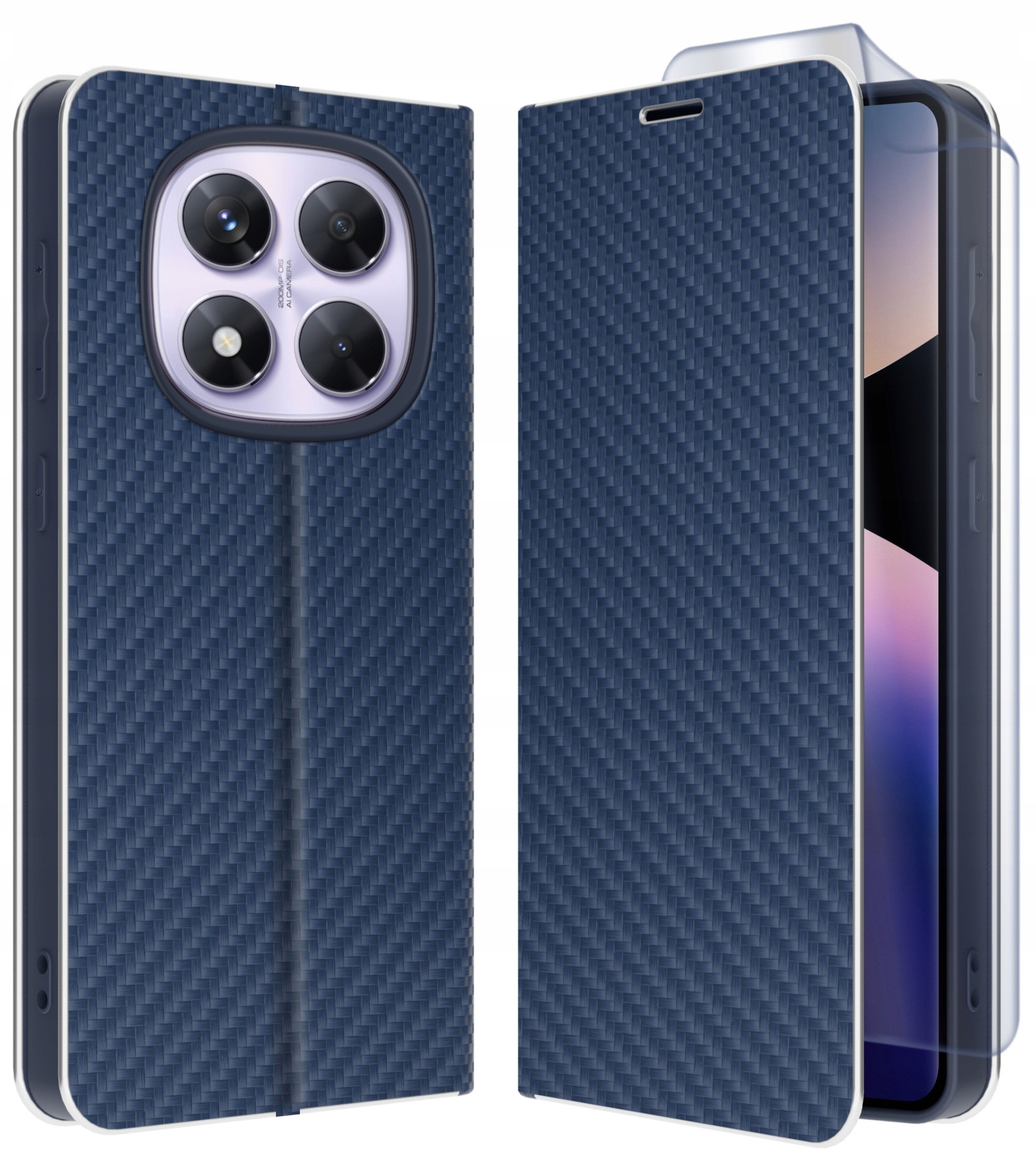 ETUI do Xiaomi Redmi Note 14 Pro| Pro+ 5G |CARBON PORTFEL BOOK TOKRA +FOLIA