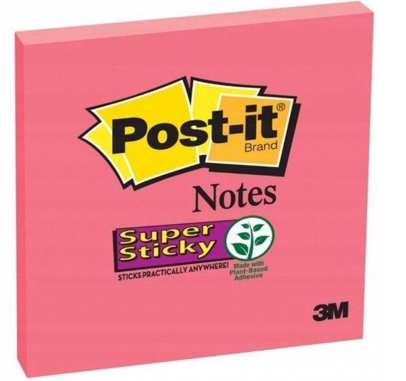 Karteczki samoprzylepne Post-it Super Sticky, 76x76mm, 45 kart., mix kolorów
