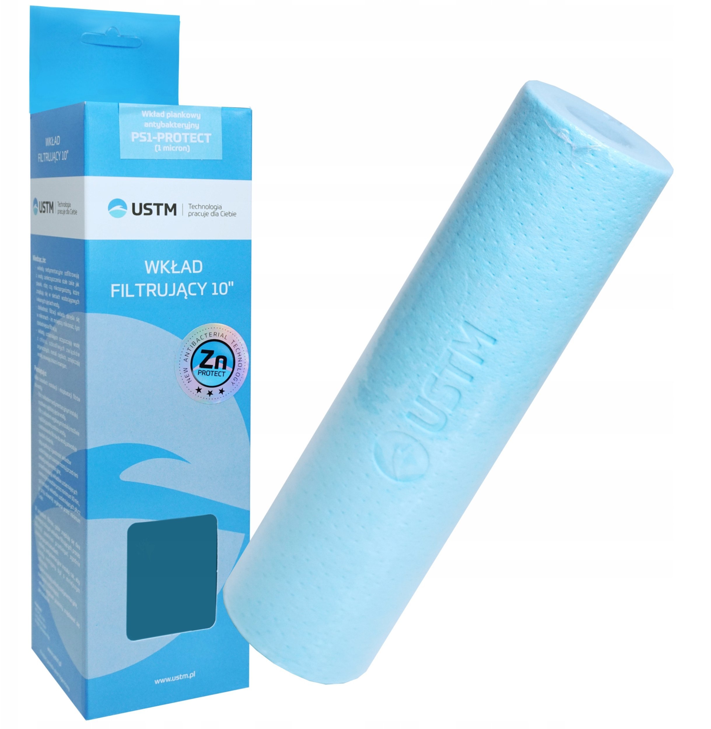 USTM antybakteryjny wkład piankowy 10" 1 mikron PS1-PROTECT