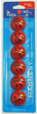 Tetis Magnesy do tablic 30mm/6 czerwony (GM301-TC6)