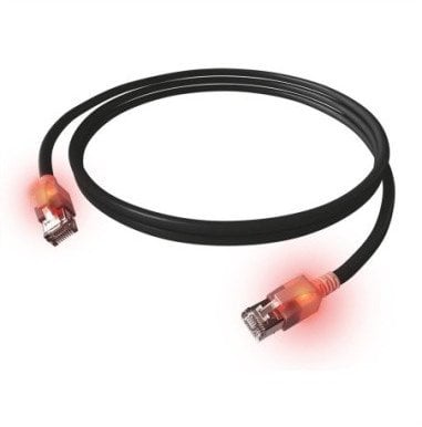 Kabel krosowy EasyLan S/FTP DualBoot LED Cat.6A, RJ45 / RJ45, LSOH, czarny, 7,5 m
