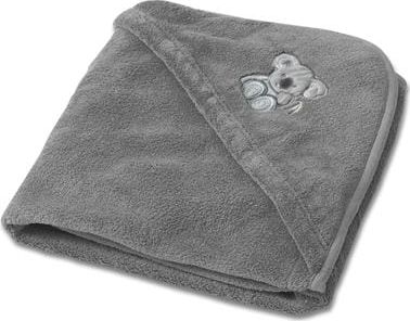 BabyMatex Kocyk z kapturkiem do fotelika samoch. Koala 95x95 ciemny szary 44