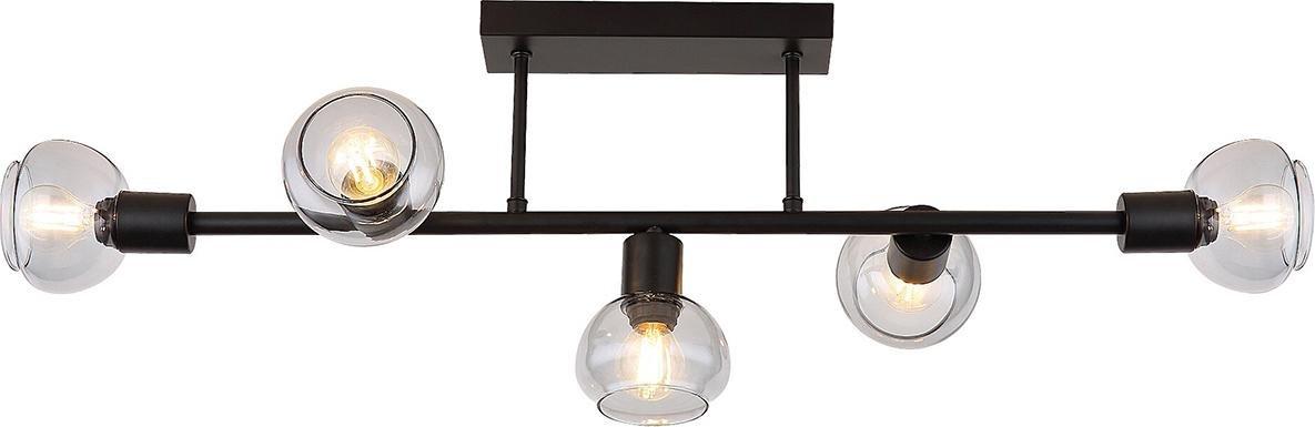 Lampa sufitowa Rabalux Czarna lampa sufitowa Sullivan szklane molekuły do przedpokoju