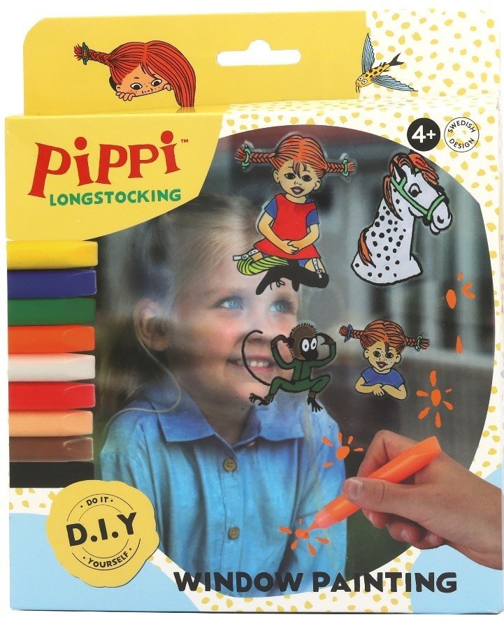 Kreatywny zestaw do malowania i dekoracji okien, zabawka, Pippi Langstrumpf