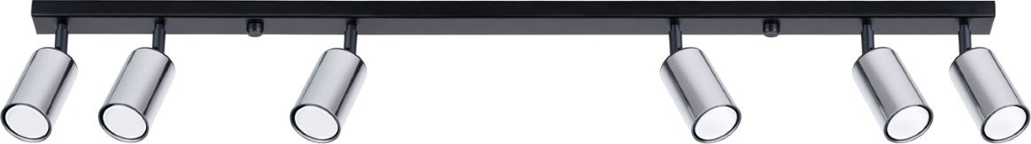 Lampa sufitowa Sollux Lighting SOLLUX Plafon WINX 6L czarny/chrom 6 x GU10 SL.1372