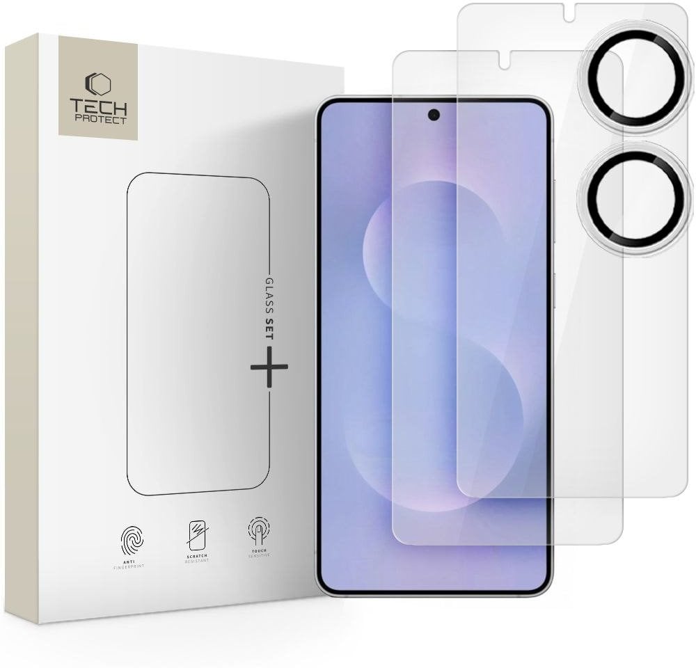 SZKŁO HARTOWANE TECH-PROTECT GLASS SET+ 3-PACK GALAXY S25 EDGE CLEAR