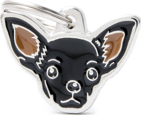 Zawieszka Adresówka Identyfikator z grawerem dla psa Chihuahua Black