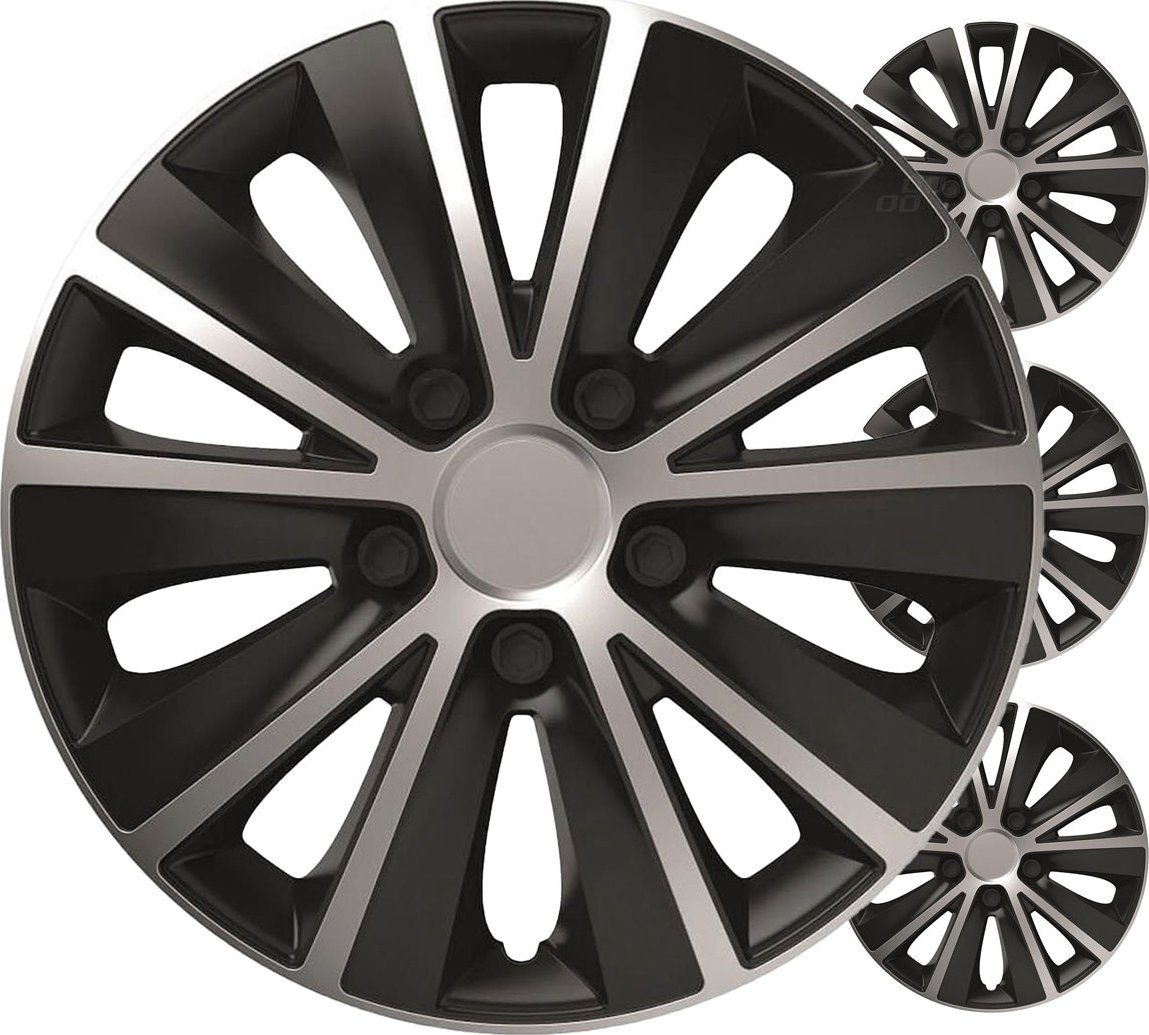 Kołpaki samochodowe 4szt. komplet rapide czarno srebrne 15" cali color box