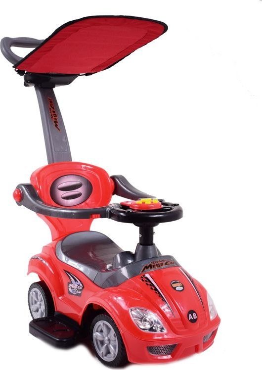 Super-Toys JEŹDZIK, ODPYCHACZ Z DŹWIĘKAMI MEGA CAR 6W 1 Z DASZKIEM/TC202