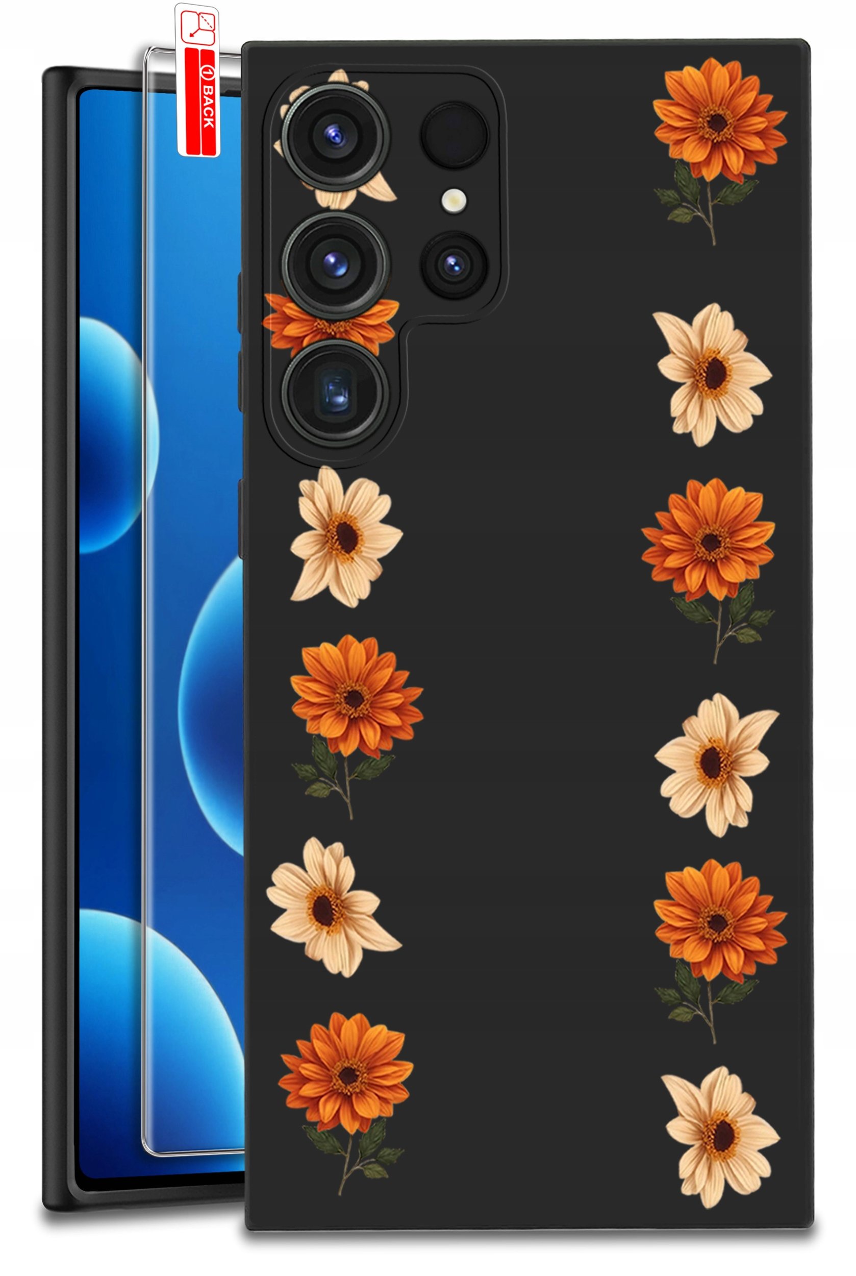 ETUI do Samsung Galaxy S24 Ultra | WZORY | SILIKONOWE MATT CASE + SZKŁO 9H