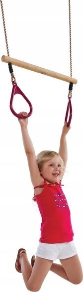 KBT Drewniany trapez prosty z obręczami na plac zabaw - fioletowy