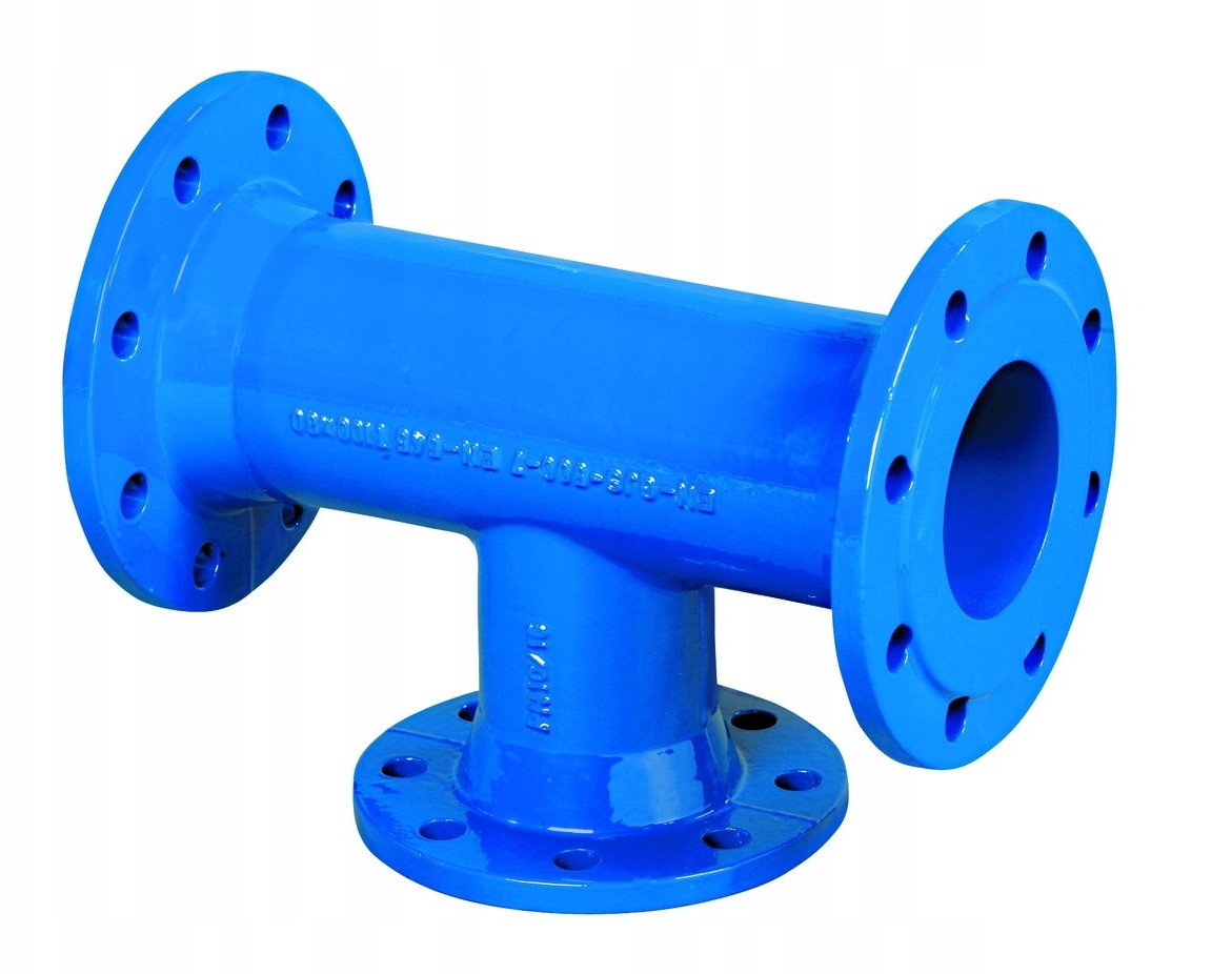 Trójnik kołnierzowy T 100x100, l=360,żeliwo szare GJL