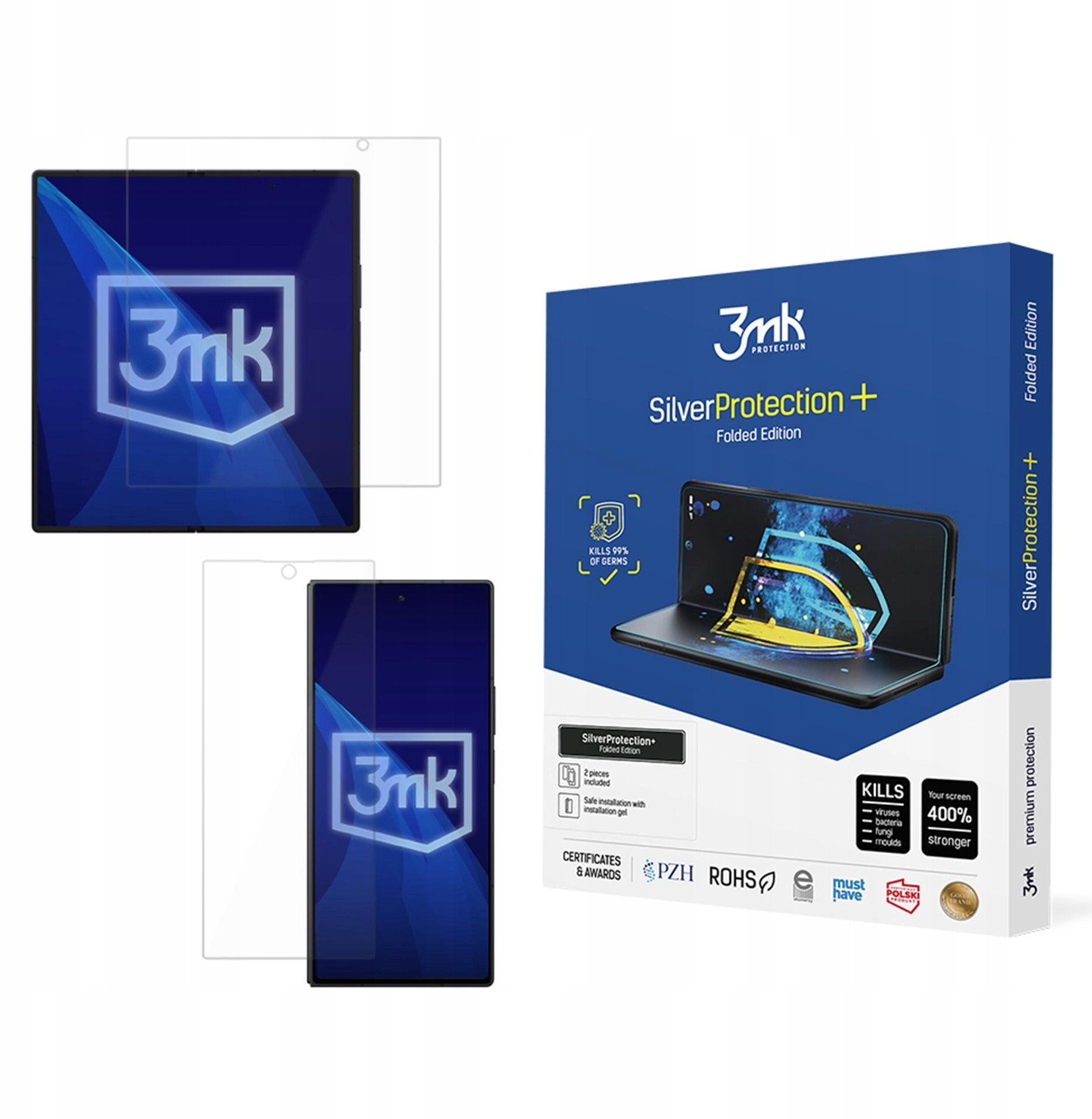 Folia antymikrobowa 3MK SilverProtect+ Folded Edition montowana na mokro do Samsung Galaxy Z Fold 7