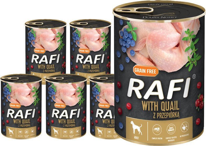 Mokra karma dla psa Rafi z przepiórką zestaw 24 x 400 g