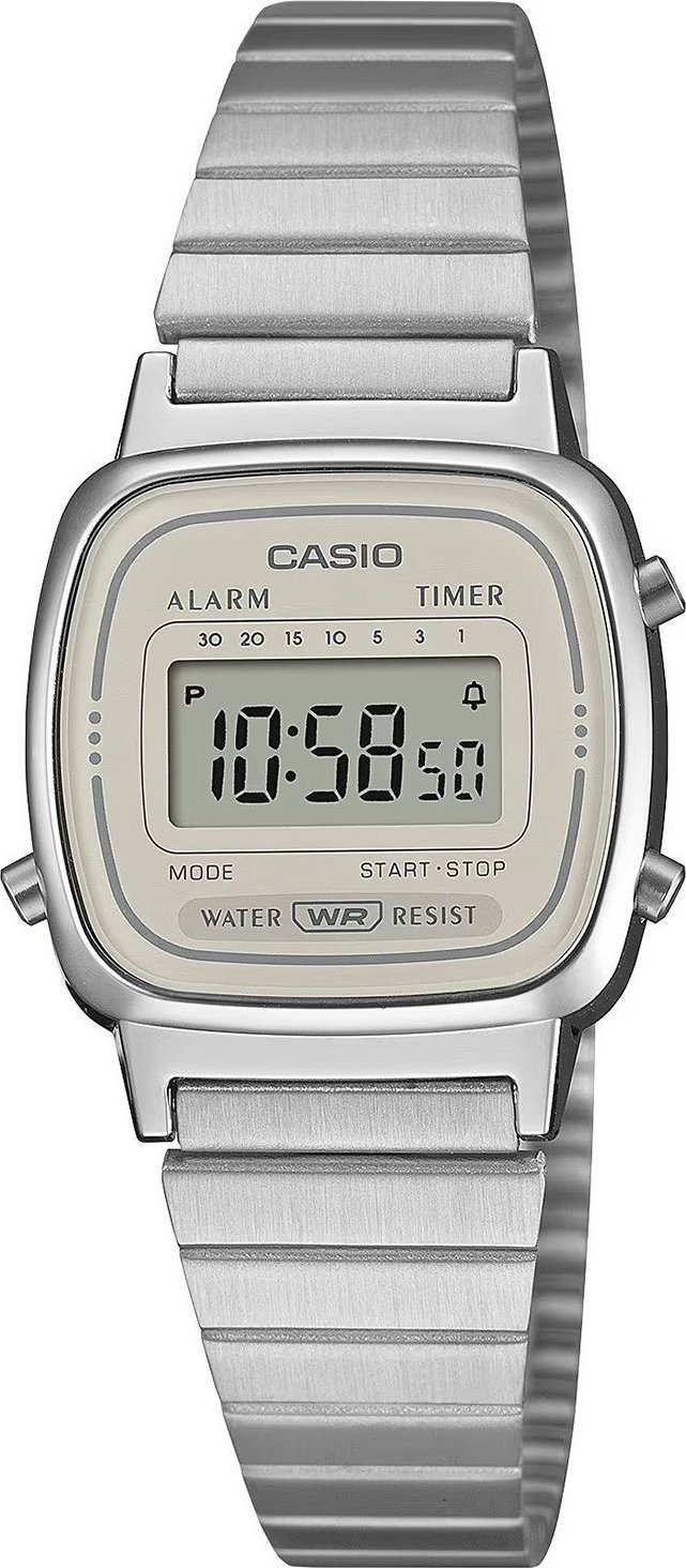 Zegarek Casio Zegarek damski Casio LA670WEA-8AEF srebrny