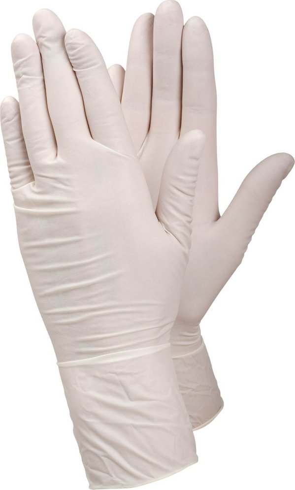 Tegera Rękawice Lateksowe Bezpudrowe M 100szt Jednorazowe do Żywności Horeca TEGERA r. 8