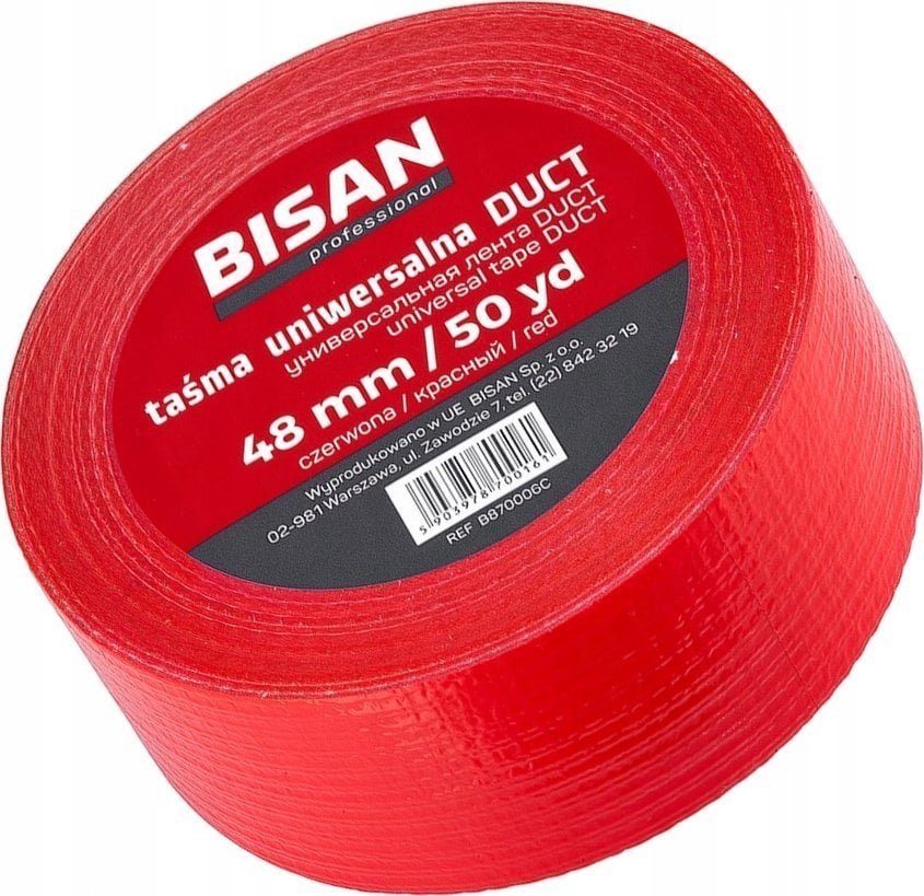 Bisan TAŚMA UNIWERSALNA DUCT 48MM/25MB CZERWONA [36]