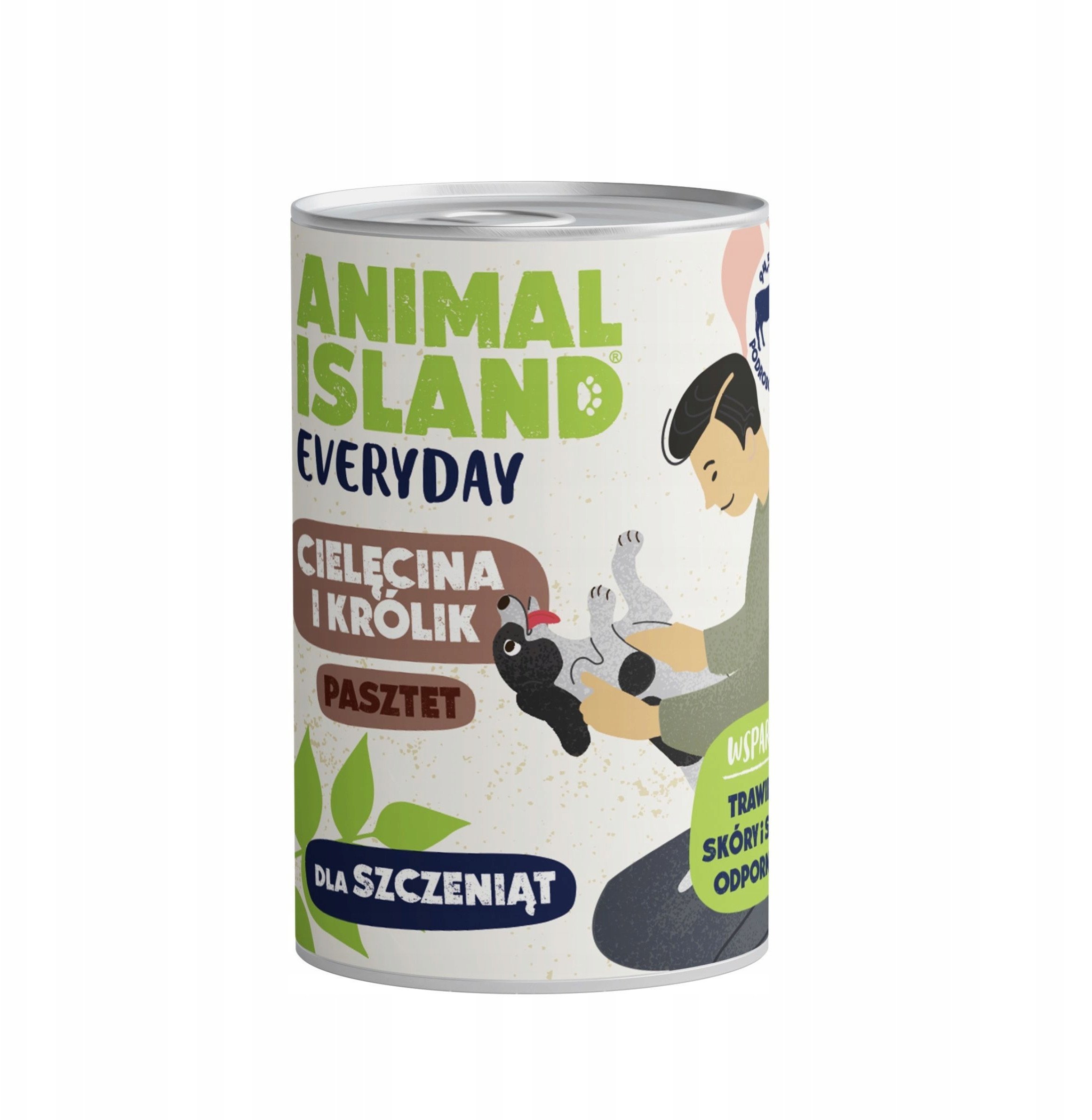 ANIMAL ISLAND Everyday cielęcina i królik dla szczeniąt puszka 400g