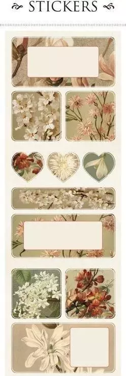 Skona Ting Naklejki ozdobne ST163-6 wiosenne kwiaty 2 ark.