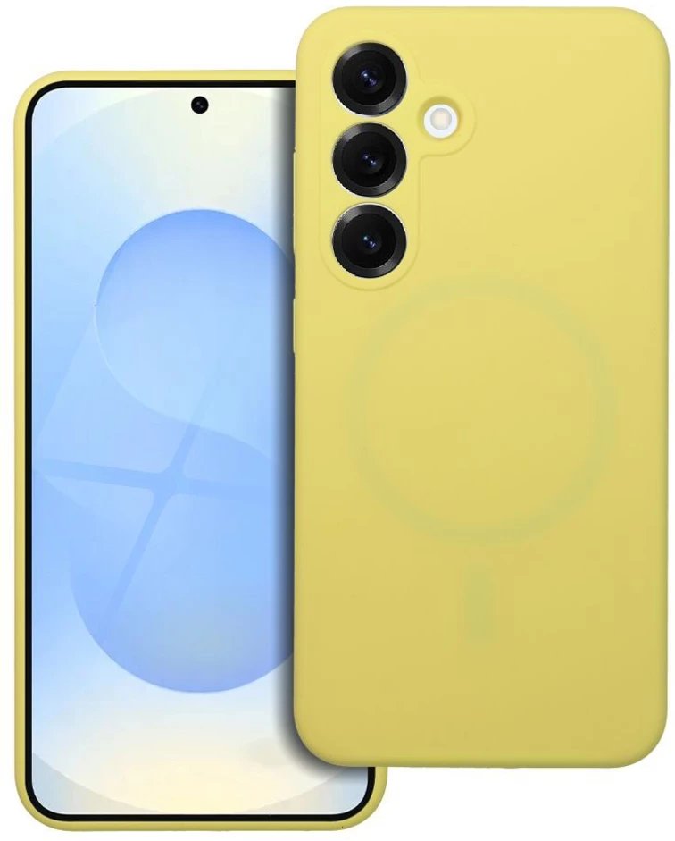 Futerał SILICONE 2mm do SAMSUNG S25 kompatybilny z MagSafe żółty
