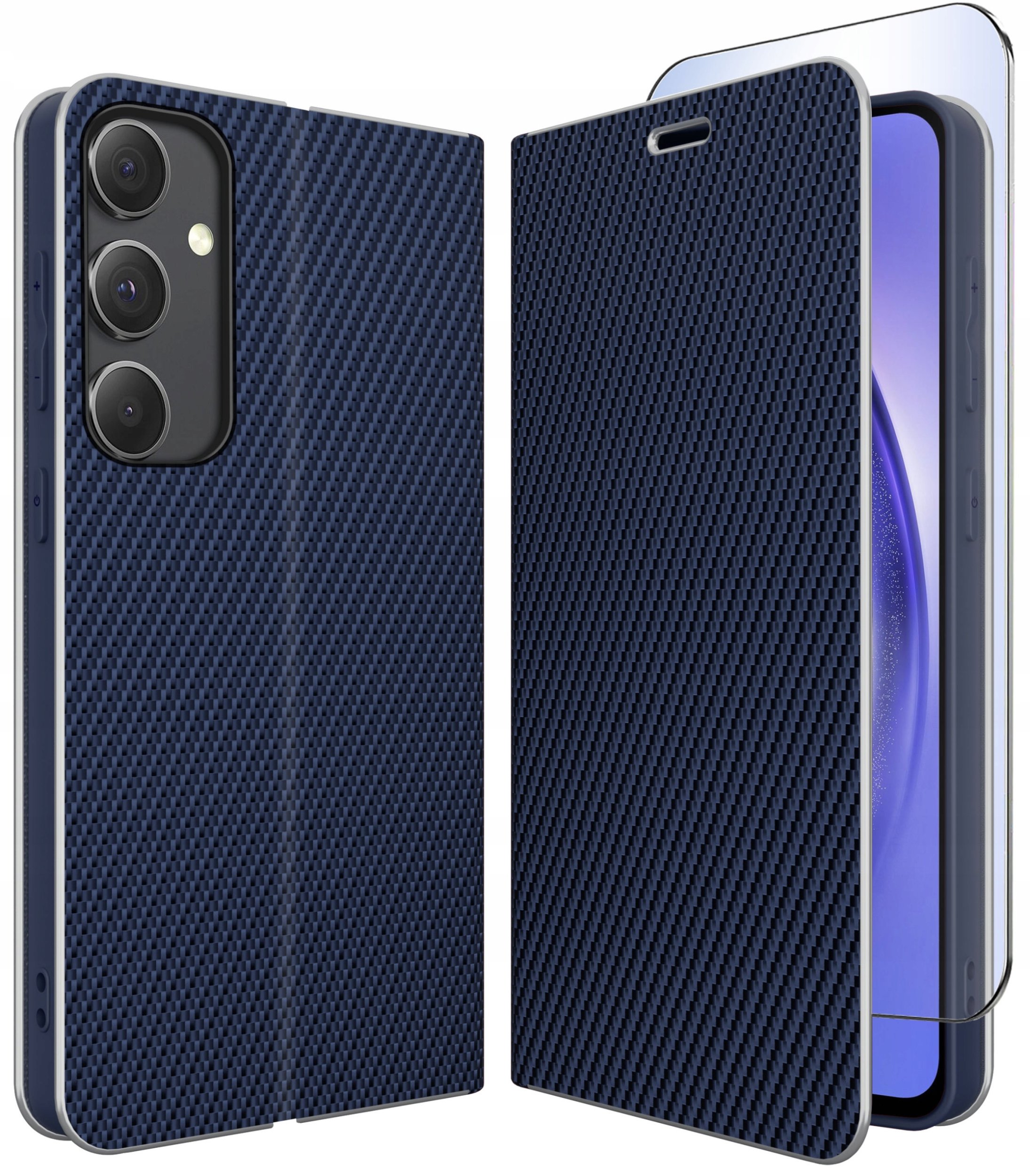 ETUI do Samsung S24 FE | CARBON PORTFEL BOOK TOKRA CASE CLASSIC + SZKŁO