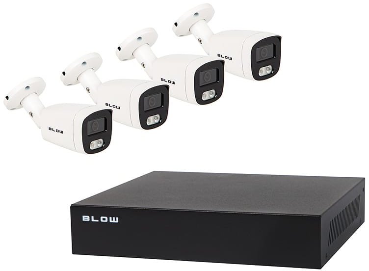 Zestaw monitoringu PoE BLOW 4x5MP 1TB BL-KI5B4/PoE/1TB 4x kamery tubowe 5MP dysk HDD1TB