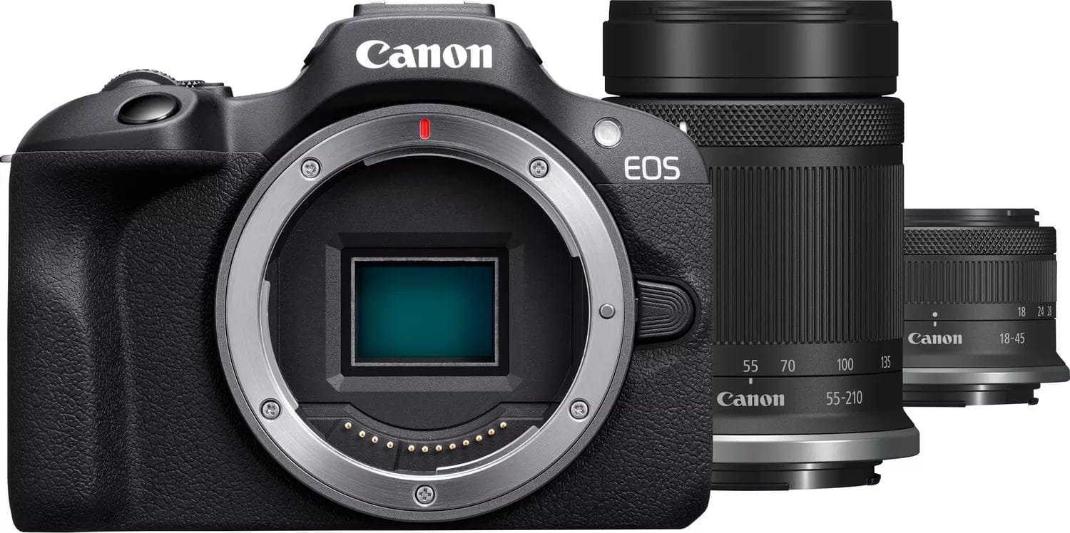 Aparat Canon EOS R100 + RF-S 18-45mm f/4.5-6.3 IS STM + RF-S 55-210mm f/5-7.1 IS STM (6052C023)