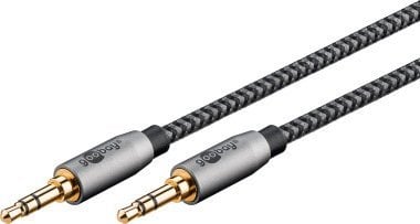 Kabel Goobay Kabel połączeniowy audio AUX, 3,5 mm stereo, 1 m, Sharkskin Grey - Długość kabla 1 m