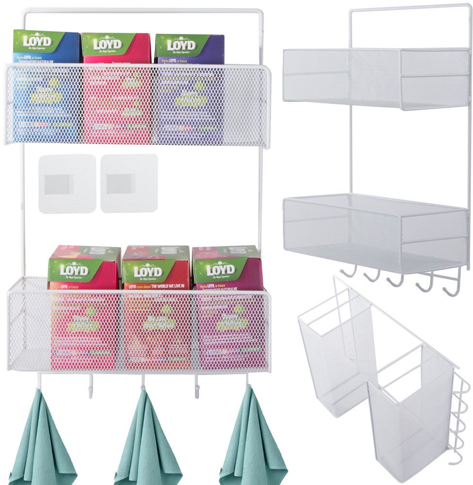 Organizer metalowy zawieszany półka wisząca kuchenna do łazienki wieszak