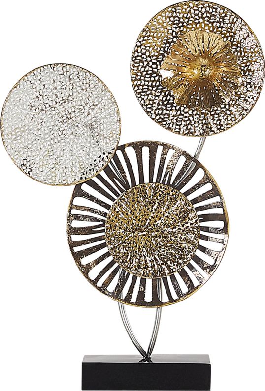 Shumee Dekoracyjna rzeźba metalowa złoto-srebrna URANIUM