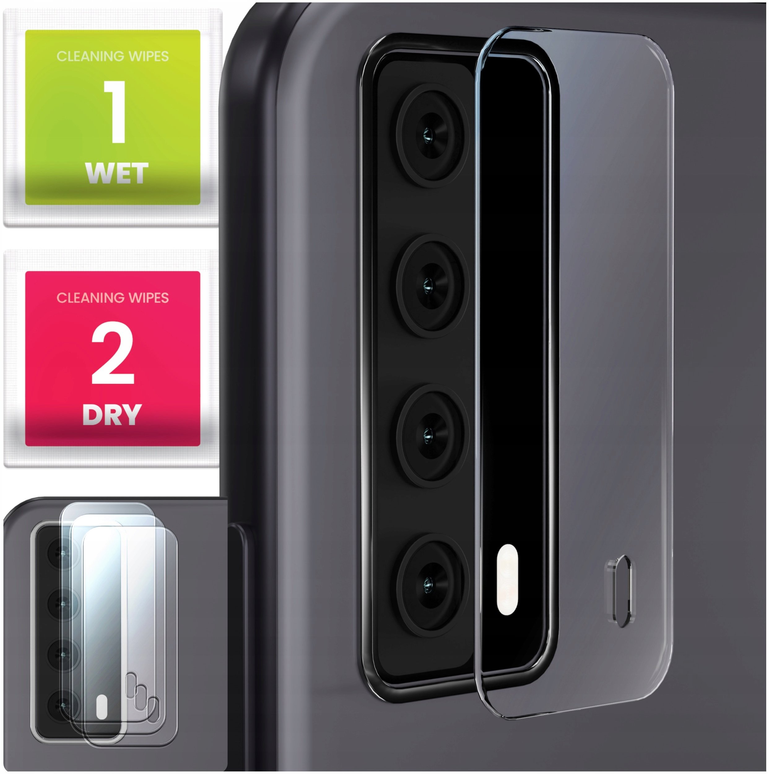 3-PAK Szkło Na Aparat Do Huawei P Smart 2021 (Hartowane, Na Obiektyw, 9H)