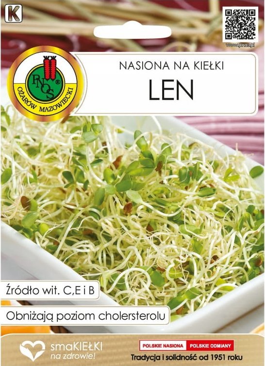 Nasiona na kiełki Len 10g o orzechowym smaku