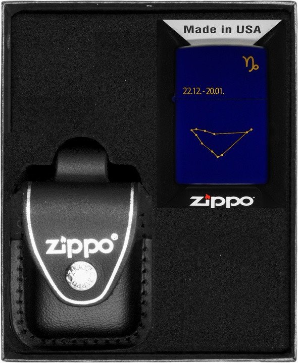 Zestaw ZIPPO Zapalniczka ZODIAC CAPRICORN DESIGN KOZIOROŻEC Prezentowy No3