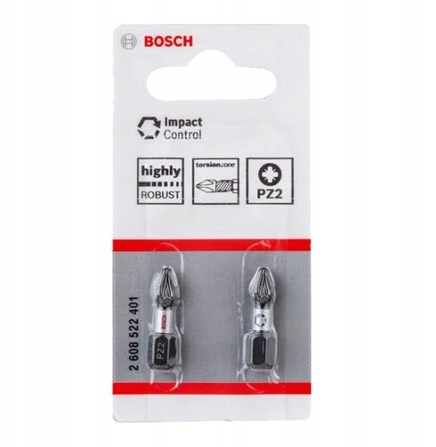 SCREW BITS PZ2 BOSCH 25MM 2PCS