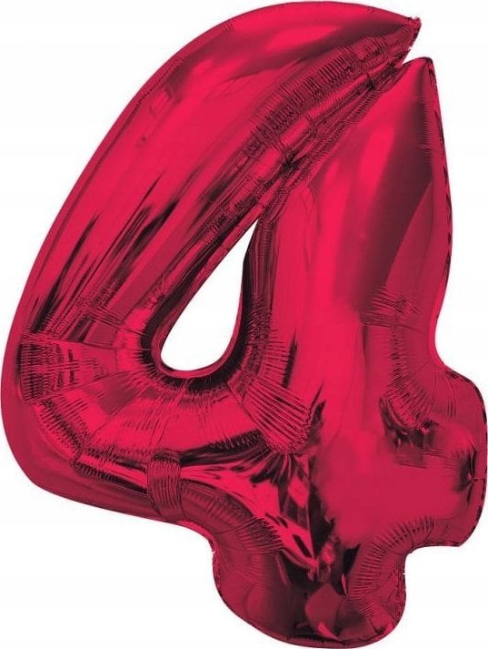 GoDan Balon foliowy cyfra 4 czerwona Smart 92cm