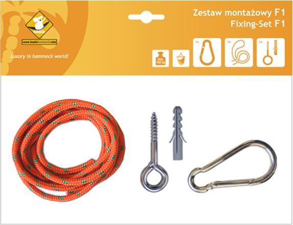 Koala Zestaw montażowy F1_1 do hamaków, pomarańczowy (koala/zf1_16)