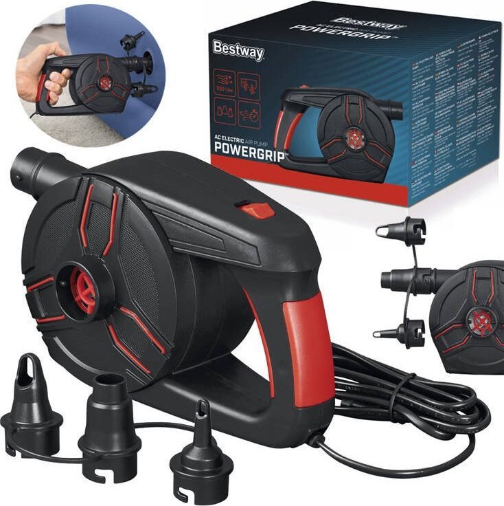 Bestway Bestway poręczna Pompka elektryczna PowerGrip 3 adaptery 62258