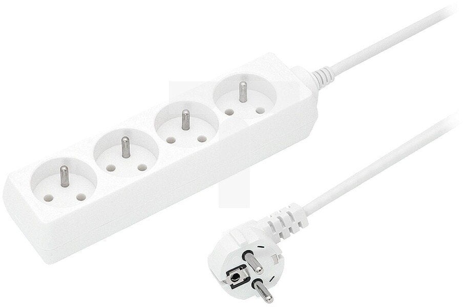 Przedłużacz 4-gniazda z/u 10A 5m /OMY 3x1/ biały PS-470 T-105690